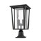 Z-Lite Seoul 2 Light Outdoor Pier Mounted Fixture, Black & Clear 571PHBR-533PM-BK - alternate 1
